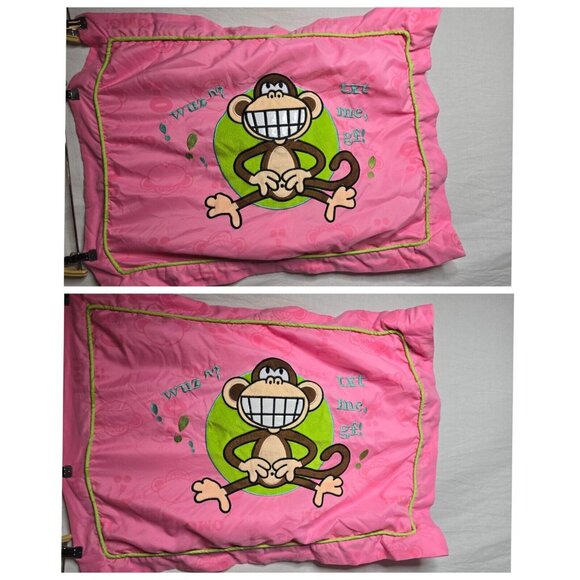 Y2k 2000s Original Bobby Jack Monkey Pink Standard Pillow Cases ×2- READ INFO - Picture 2 of 14